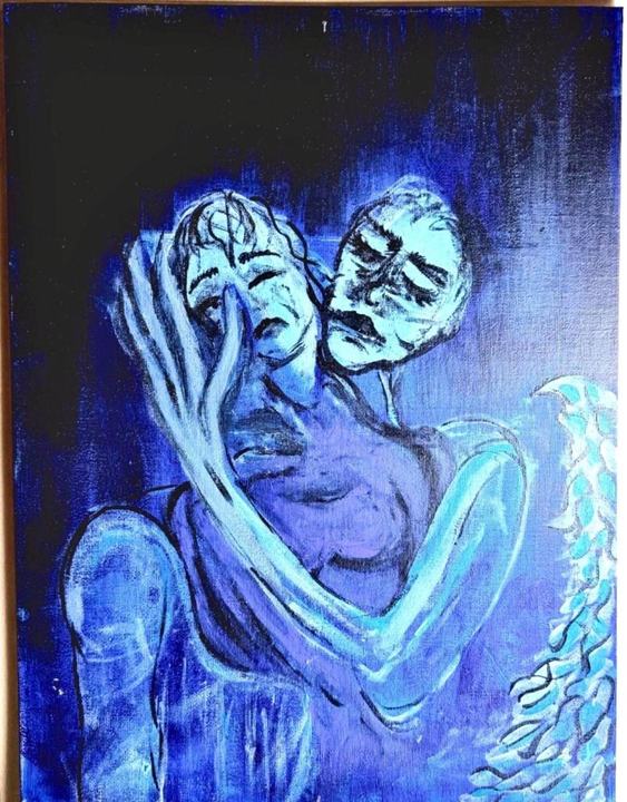 After the Curtain Falls, acrylic painting by JanieBee