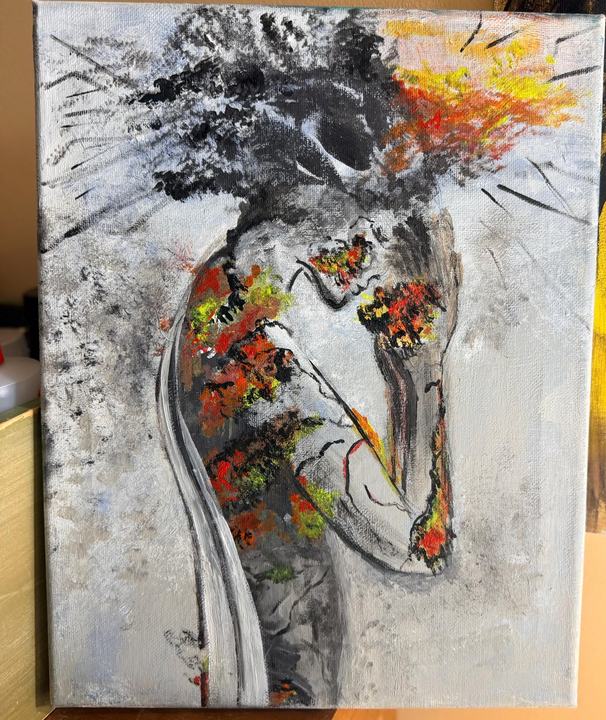Unraveling Grace, acrylic painting by JanieBee